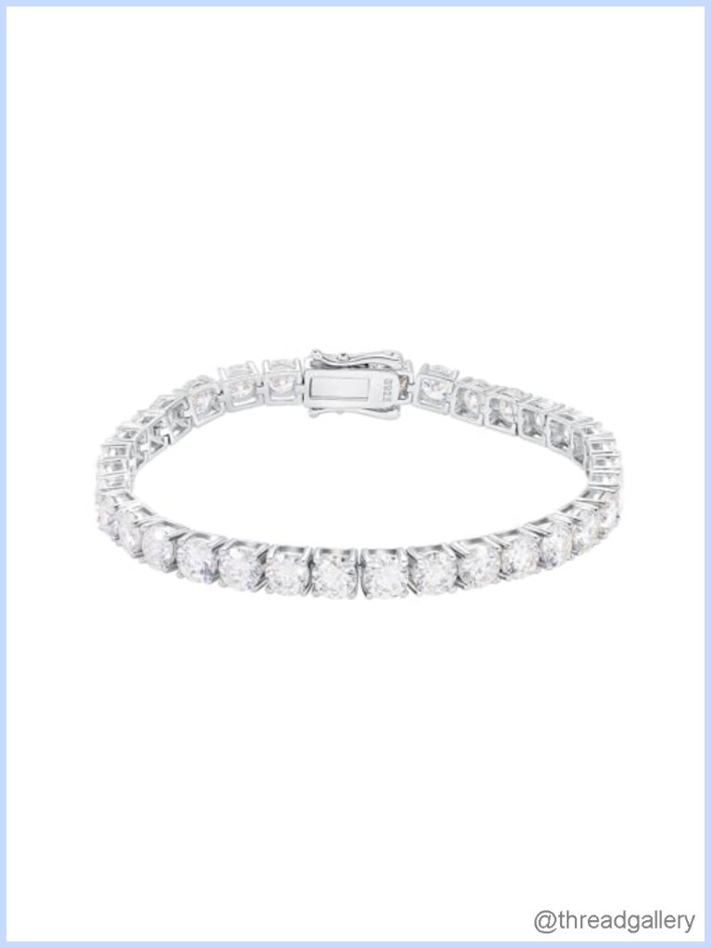Moissanite Tennis Bracelet Sterling Silver Plated 14k Gold 6.5 Inch D Color